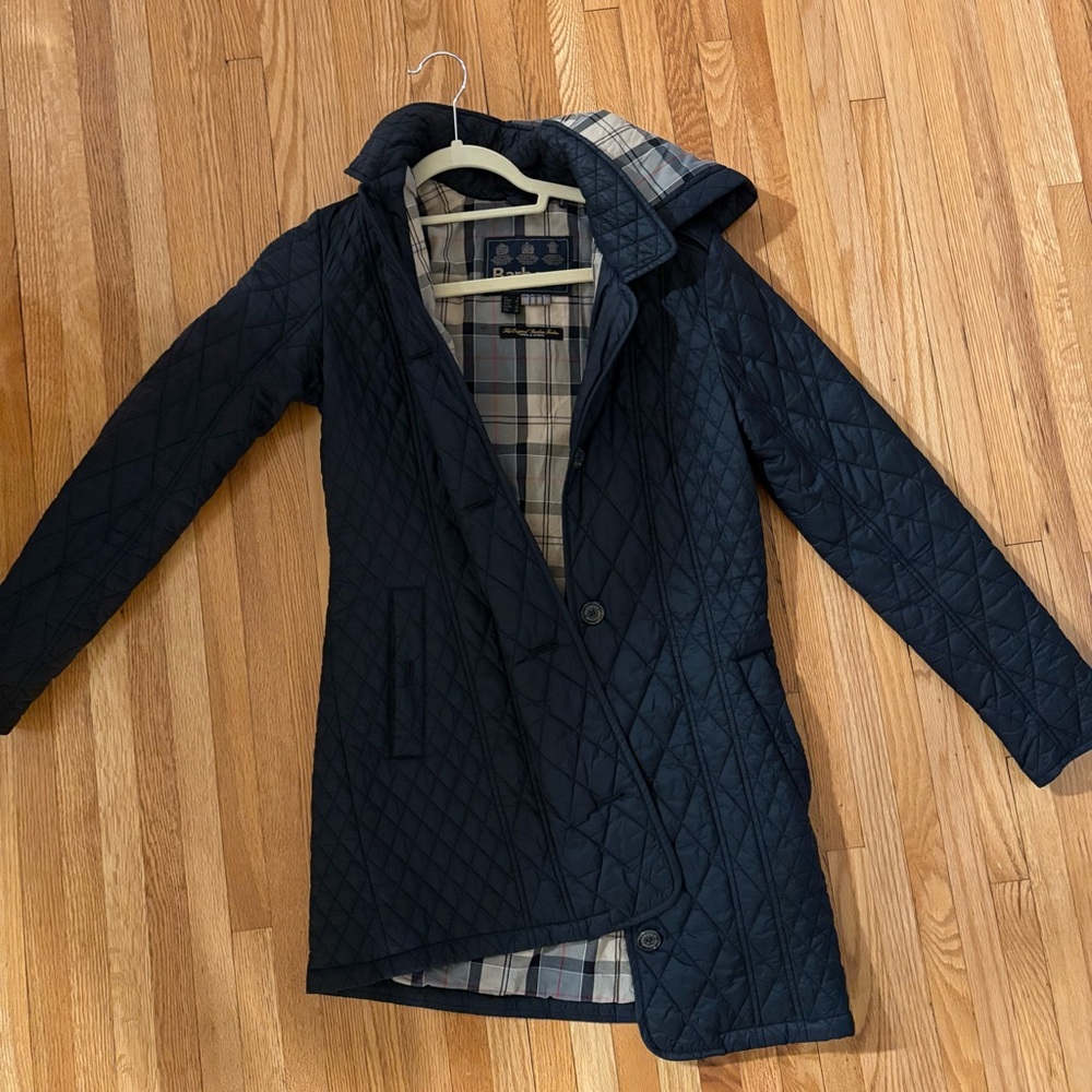 Barbour quilted trench coat